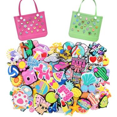 Imagem de YEALQUE 30/50/100/200 peças aleatórias diferentes de PVC Bogg Berloques para mulheres, berloque de lazer de verão para praia, sacola decorativa, acessórios para mulheres, presentes femininos, Small,