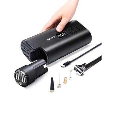 Imagem de YANTU Compressor de ar sem fio portátil inflador de pneu para pneus de carro, bomba de ar de carro elétrico recarregável, bomba digital de pneu de carro DC 12V, com bateria de íon de lítio removível,