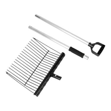 Imagem de MotiveTech Garfo de esterco estável Ancinho de esterco de cavalo Equipamento de jardinagem removível versátil Suprimentos equestres Garfo de feno para estábulo