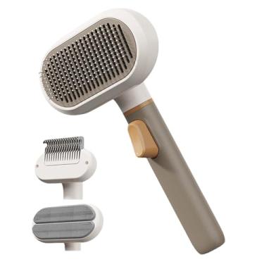 Imagem de Escova de cuidados para cães | pente de 3 cabeças para animais de estimação | Escova de pelo de gato, ferramenta de queda de cachorro, para banho, subpêlo curto, longo, animal de estimação, casa