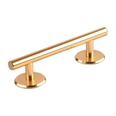 Imagem de predolo Corrimão para mini skate de dedo, acessório de treino para pistas de skate, rampa de metal maciço premium, ótimo complemento para mini skate de dedo, Ouro Redondo