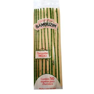 Imagem de Kit 12 Espeto Palito Espetinho Bambu Churrasco 25 Cm
