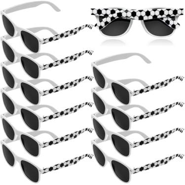 Imagem de Pibupibu Pacote com 12/24 óculos de sol de futebol, lembrancinhas de festa, sacolas de brinde de futebol, presentes divertidos para treinador de equipe, 12 Futebol, Medium