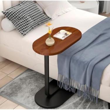 Imagem de Mesa de Apoio Lateral Portátil para Sofá e Cama – Notebook, Livros e Home Office(Marrom)