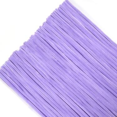 Imagem de TOAOB 100 peças de limpadores de cachimbo roxo pálido hastes de chenille 6 mm x 12 polegadas de espessura, materiais de artesanato difusos para projetos de arte, faça você mesmo, flores, animais