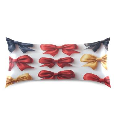 Imagem de Blueangle Fronha de cetim com laço vermelho para cabelo e pele, fronha de seda, tamanho king (50,8 x 101,6 cm) - Capas de almofada de cetim refrescantes com fecho de envelope (52)