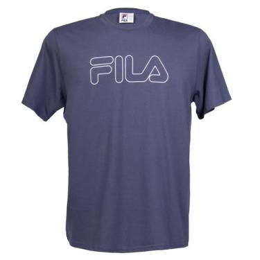 Imagem de Camiseta Masculina Plus Size Fila Letter Outline Marinho, Marinho, M