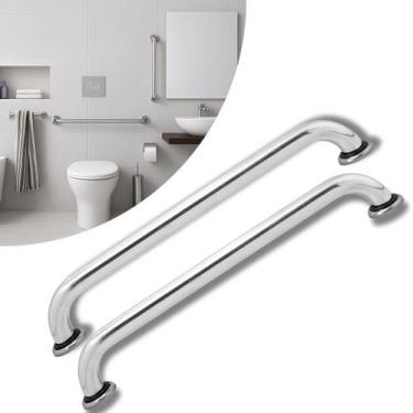 Imagem de Kit 02 Alças Barra De Apoio 80cm Segurança Para Idosos Ou Deficientes 