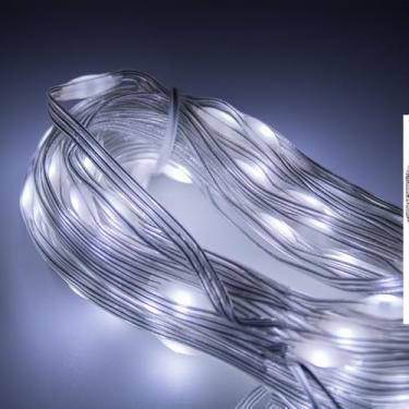 Imagem de Pisca-Pisca LED 10 Metros, 8 Modos de Luz, 110V, Decoração Natal e Ano Novo, Uso Interno, Fio Crystal, Lâmpadas Formato Gotas