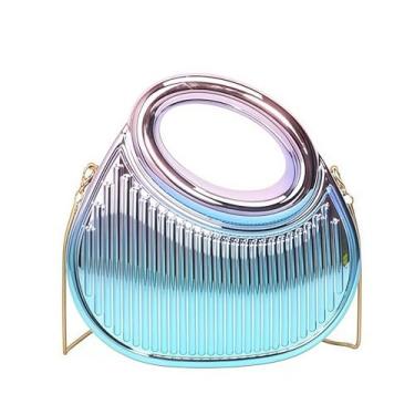 Imagem de CTTOVIS Bolsa de mão feminina de acrílico para noite, pequena e fofa, bolsa tiracolo moderna para festa e coquetéis, Azul dégradé