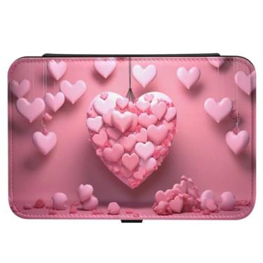 Imagem de Wassud Caixa de joias de viagem com decorações românticas, mini organizador portátil de couro sintético para mulheres, meninas, noiva, porta-joias retangulares para brincos, anéis, colar e pulseiras