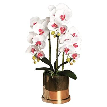 Imagem de LMJYU Flor artificial orquídeas falsas orquídeas de poliuretano aparência realista artificial Phalaenopsis flores planta flores artificiais