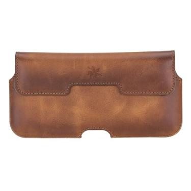 Imagem de Venito Coldre de couro universal Rome compatível com iPhone 14-13-12 Pro Max, Galaxy S23-S22-S21-S2 (Ultra-Plus) Note 2 Ultra e telefones com tamanho de tela de 6,5 polegadas ou menor (marrom claro)