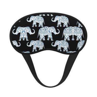 Imagem de Máscara de dormir blackout com estampa de elefante, máscara para os olhos, leve, macia, para dormir, meditação, viagem, ioga