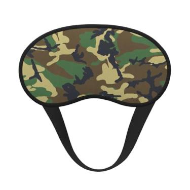 Imagem de Máscara de dormir blecaute com estampa camuflada militar verde máscara de luz macia para dormir meditação viagem ioga