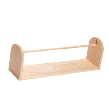 Imagem de Colaxi Porta-fios portátil e organizador em madeira, com compartimento giratório para um único novelo, ideal para amantes do tricô, L