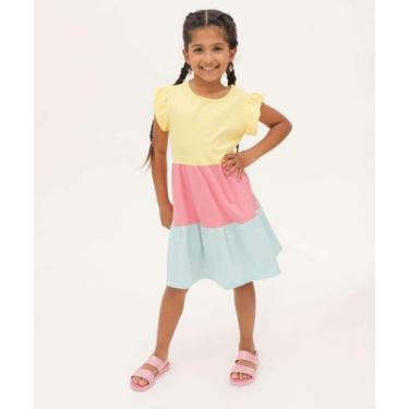 Imagem de Vestido Infantil Recorte Babado Marisa Tam 4 a 10-44637, 6, Amarelo