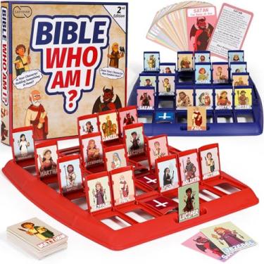 Imagem de Garybank Guess Bible Who Am I Game 2nd Edition, Another 24 Classic Bible Characters with Life Story & Verse Cards, Biblical Study Supplies for Sunday School & Youth Group, Christian Gift for Kids
