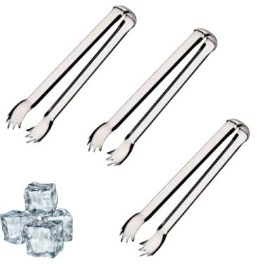 Imagem de Kit 3 Pegadores de Gelo de Aço Inox Pegador para Drinks Bebidas para Batidas Drink Gelos Bar Bares