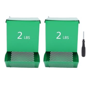 Imagem de Tnfeeon Alimentador de Coelho Pendurado, 2 Pacotes, Dispensador de Comida para Pequenos Animais de Ferro Com Tampa para Coelhos, Hamsters, Cobaias, Uso Interno e Externo, Capacidade de