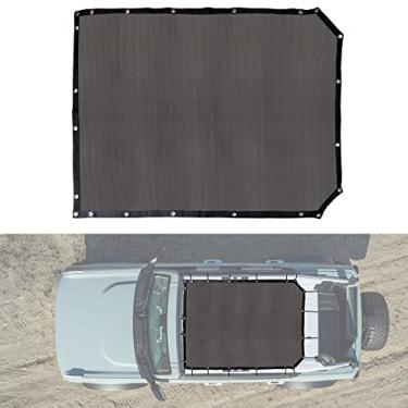 Imagem de BESTAOO Para-sol para Ford Bronco Acessórios 2021 2022 4 portas, frente e traseira de malha de comprimento total cobertura superior Bimini para Ford Bronco 4 portas - bloqueia UV, vento, ruído (padrão)