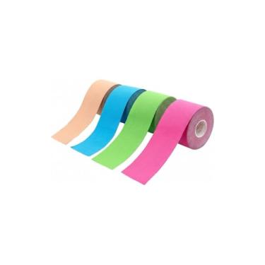 Imagem de Fita Kinesio Tape Bandagem Elástica Adesiva para Fisioterapia Lesão Muscular Rolo 5cm x 5m Funcional Treino Recuperação Muscular, Evita Lesões - Cores Sortidas