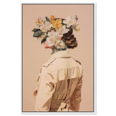 Imagem de Button Up to the Top Floral Canvas Print Floral Glam Wall Art por Art Remedy, Moldura Branca, 25 x 38 cm