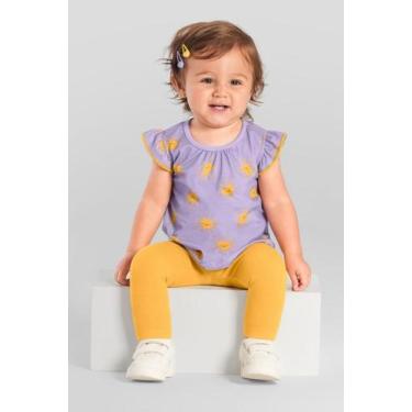 Imagem de Conjunto bebê menina de corações Brandili Baby, G, Lilás