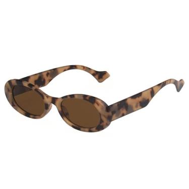 Imagem de Óculos de Sol Femininos Ovais com Armação Pequena em Cores Doces e Proteção UV400 para Esportes ao Ar Livre, Corrida e Ciclismo, Cor Chá de Flores