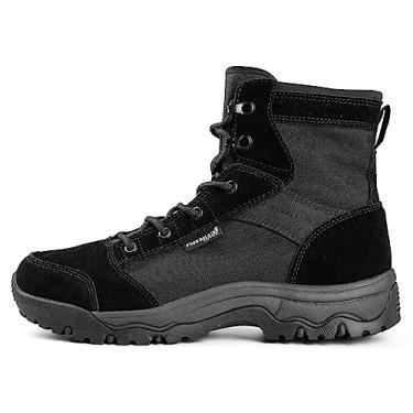 Imagem de FREE SOLDIER Botas de caminhada táticas masculinas leves e confortáveis botas de combate 15 cm (preta 8)