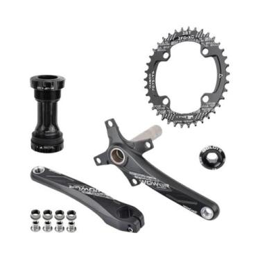 Imagem de Coroa De Pedal De Bicicleta MTB Em Liga De Alumínio Preta 104BCD 170mm