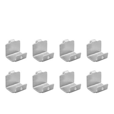 Imagem de JCBIZ 8 peças de clipes de congelador suportes de aço inoxidável para geladeira acessórios de suporte de prateleira removíveis ganchos de divisor de armário universais engrossados diâmetro interno 1,7