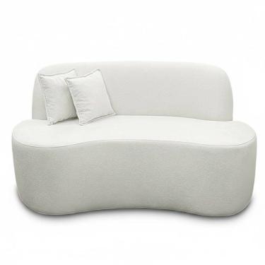 Imagem de Sofá Ondulado Orgânico Pequeno 2 Lugares Sala Bouclé