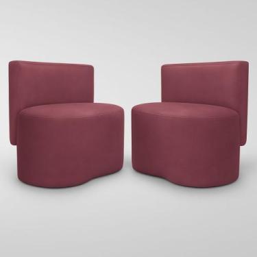 Imagem de Kit 2 Puff Feijão Curvo Orgânico Redondo Com Encosto Sala Quarto Resis