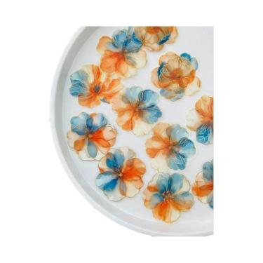 Imagem de Adesivos Florais Em Aquarela Com Folha Dourada 20pcs PET Para Scrapboo