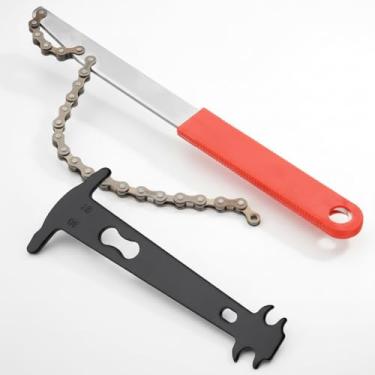 Imagem de Conjunto de ferramentas de bicicleta de chicote de corrente – Ferramenta de remoção de cassete e chave de corrente com anel de bloqueio de cassete, kit de remoção de roda livre de bicicleta para