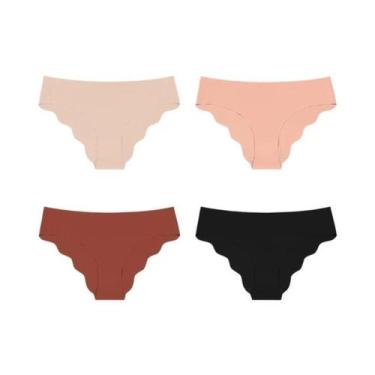 Imagem de Calcinhas De Cintura Baixa Em Seda Gelada Com Corte a Laser Para Mulhe