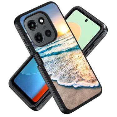 Imagem de ZXHSBROK Capa para celular Moto G Stylus 5G 2025, capa protetora contra quedas à prova de choque de grau militar 3 camadas para Motorola Moto G Stylus 5G 2025, Sunset Beach