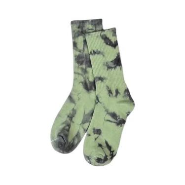 Imagem de Meias Tie-dye Unissex Para Homens E Mulheres, Meias Longas De Skate Pa