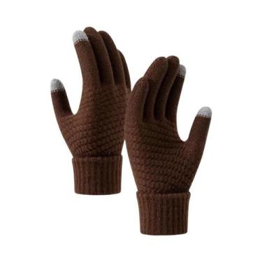 Imagem de Luvas De Inverno Unissex Com Tela Sensível Ao Toque, Luvas De Lã Trico
