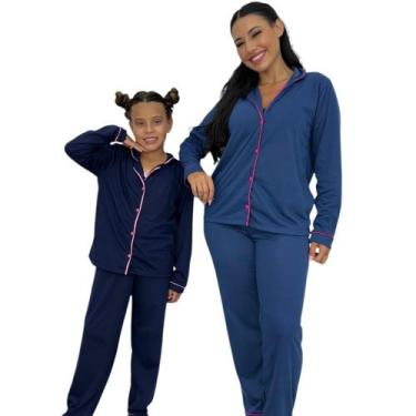 Imagem de Pijama Mãe e FIlha de Inverno Americano Blusa Manga Longa e Calça - c1