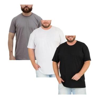Imagem de Kit 3 Camisetas Masculinas Algodão Egipcio Cores Vibrantes - Genérica,