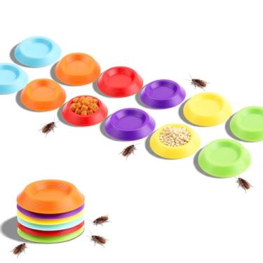 Imagem de 12 tigelas pequenas de plástico, prato de alimentação para invertebrados, prato de alimentação pequeno para répteis/minúsculo prato de alimentação para isópodes, pratos de comida coloridos para