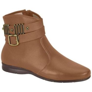 Imagem de Bota Beira Rio Cano Curto Rasteira 2 Tiras com metal e Fivela Cor:;Tamanho:33;Gênero:Feminino-Feminino