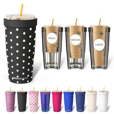 Imagem de Frost Buddy Togo Buddy Copo de café de aço inoxidável isolado a vácuo de 850 g – Copos de café gelado, manga de café gelado, caneca de viagem, copo térmico para bebidas quentes e frias, copo Dunkin