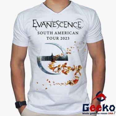 Imagem de Camiseta Evanescence 100% Algodão South America Tour 2023 Rock Geeko, 