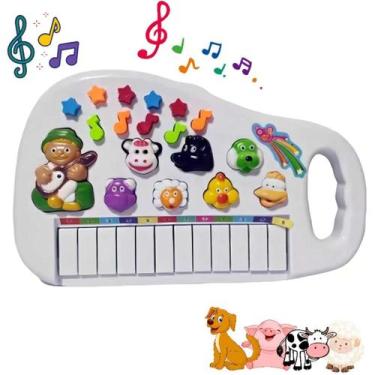Imagem de Teclado Musical Fazendinha Infantil Brinquedo Educativo Brinquedo Para