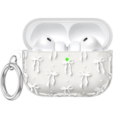 Imagem de Dgege Capa para AirPods Pro 3 (2025), capas protetoras de TPU macio para AirPods Pro 3ª geração com chaveiro. Linda flor compatível com Apple AirPods Pro 3 para mulheres e meninas, LED frontal visível