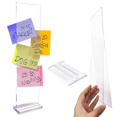 Imagem de Suporte de notas adesivas removível de acrílico dupla face, quadro de mensagens, adesivo transparente, organizador de notas para qualquer computador e laptop, para escritório em casa, escola (não é