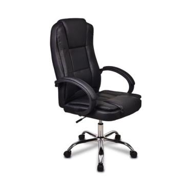 Imagem de Cadeira Office Get Presidente 2024 360 Preto Base Cromada